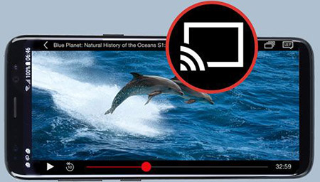 icoon om te casten van smartphone naar tv